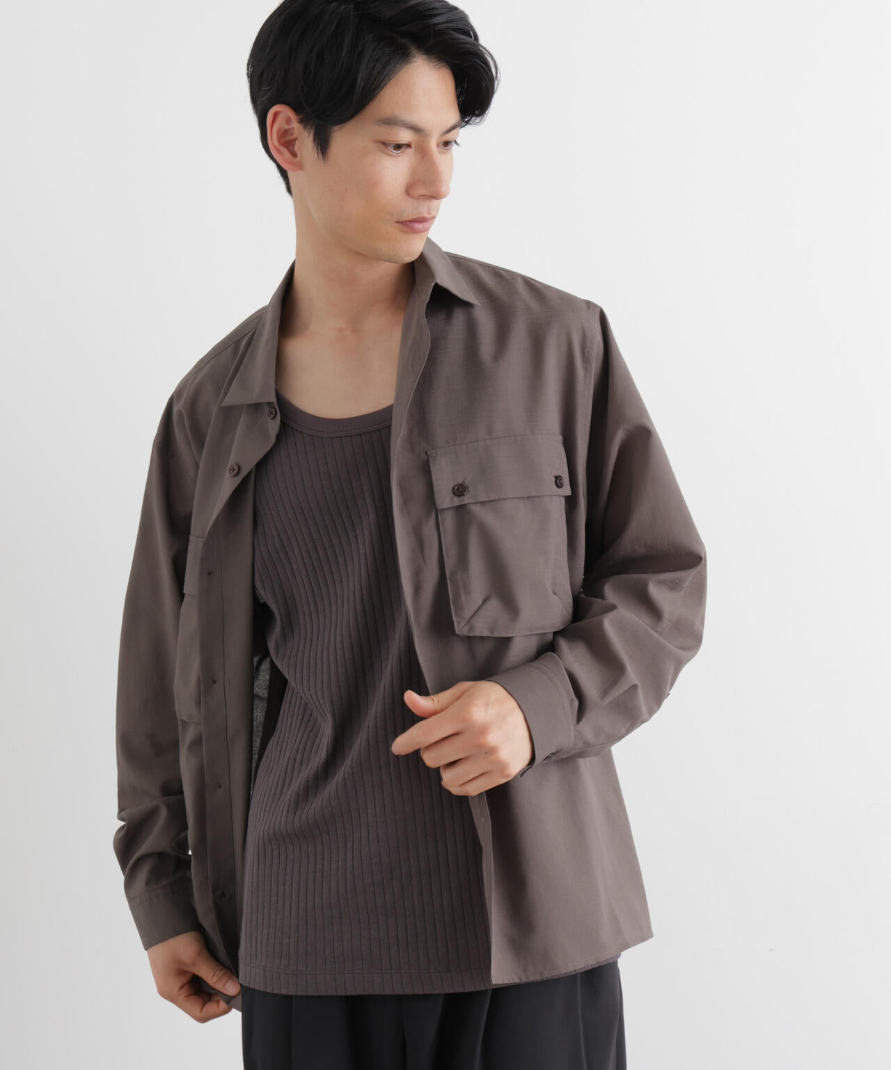 Anti Soaked(R) 汗染み防止 リブタンクトップ 6686124212