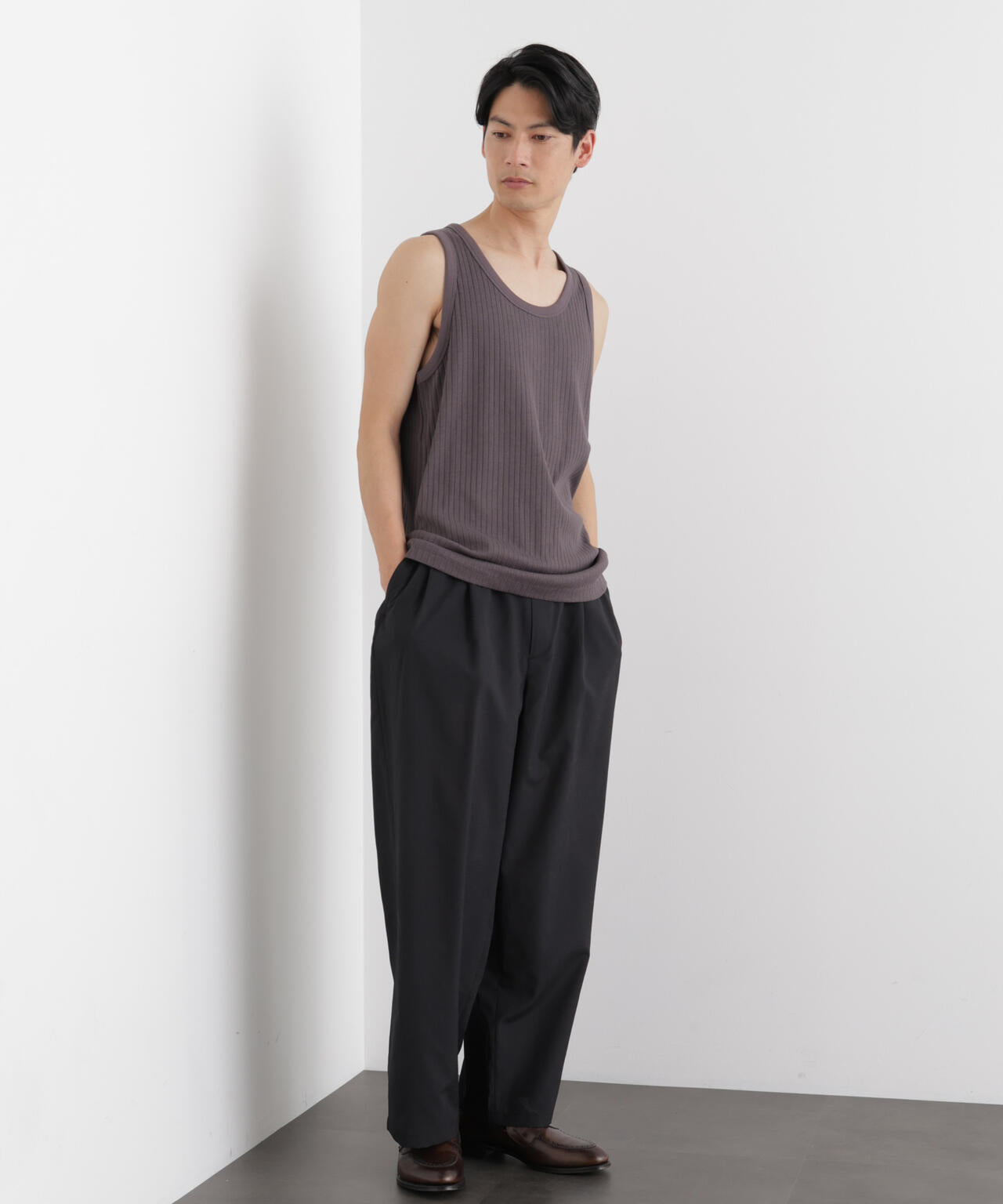 Anti Soaked(R) 汗染み防止 リブタンクトップ 6686124212