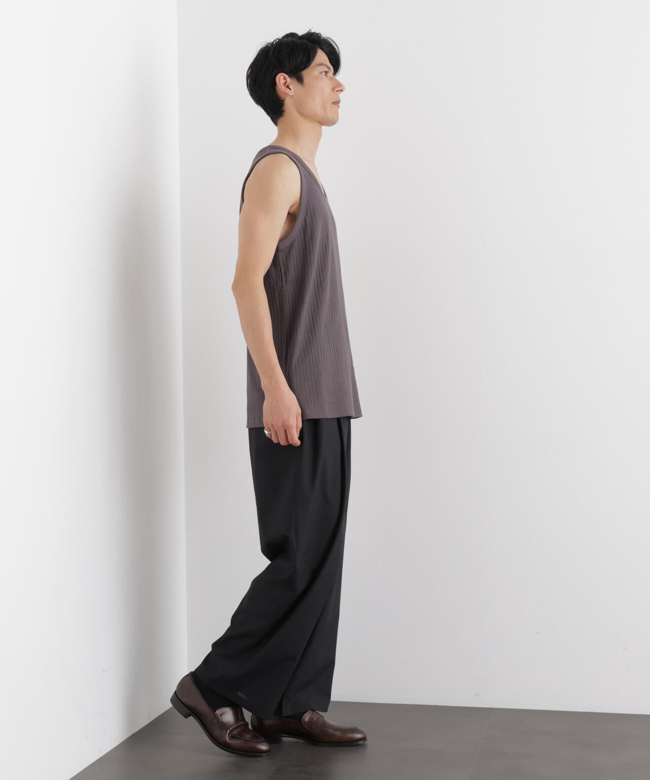 Anti Soaked(R) 汗染み防止 リブタンクトップ 6686124212