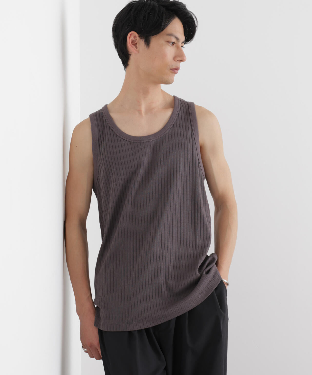 Anti Soaked(R) 汗染み防止 リブタンクトップ