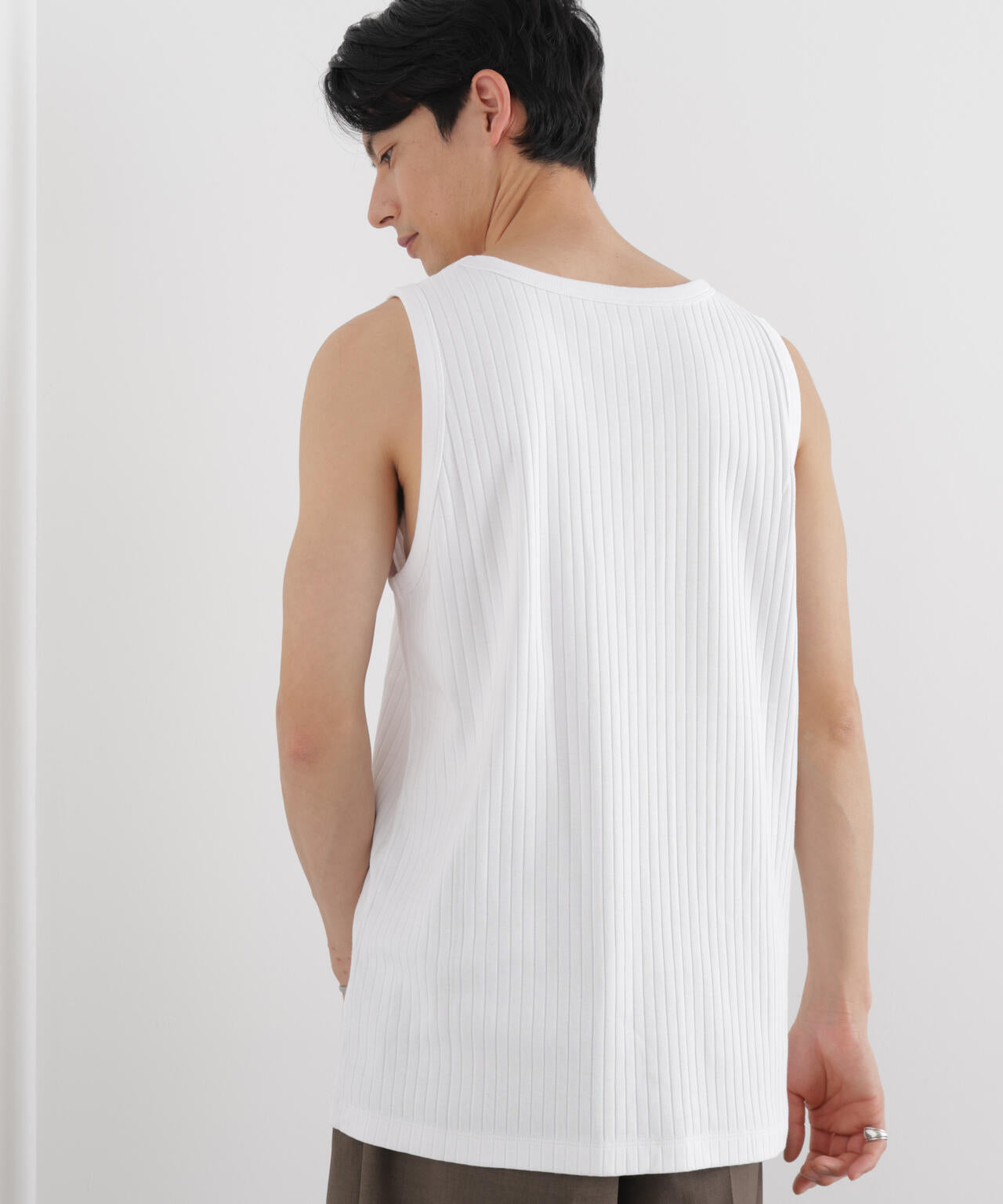 Anti Soaked(R) 汗染み防止 リブタンクトップ 6686124212