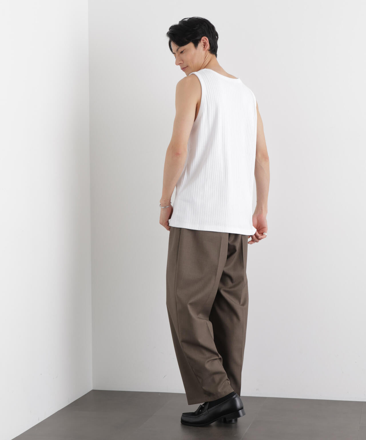 Anti Soaked(R) 汗染み防止 リブタンクトップ 6686124212