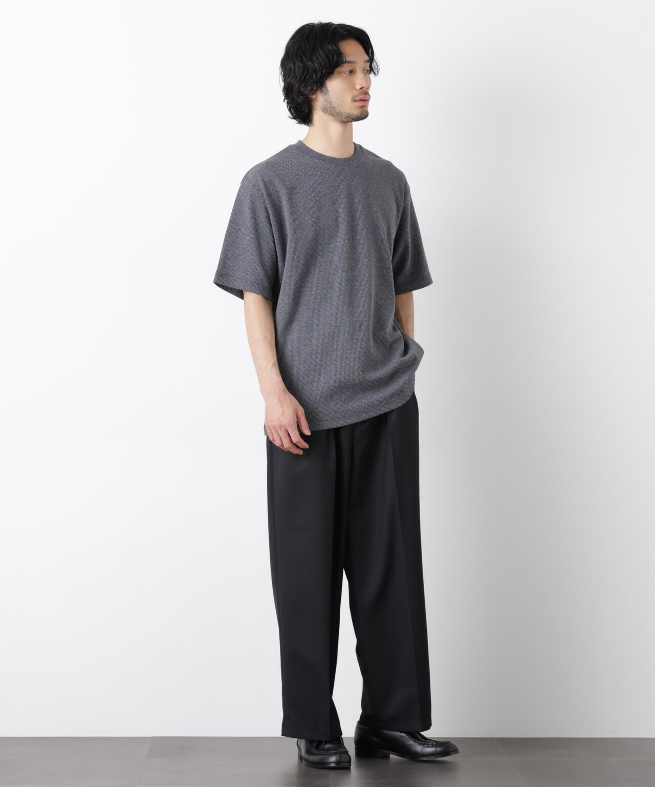 リンクスジャガードスリーブTシャツ 6686124228