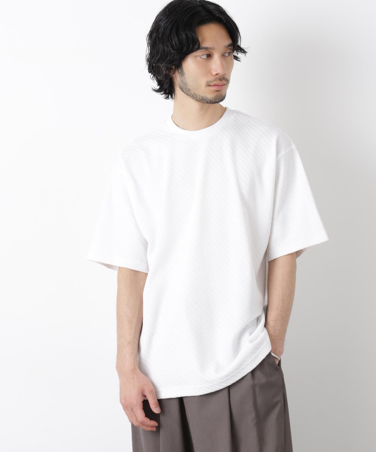 リンクスジャガードスリーブTシャツ