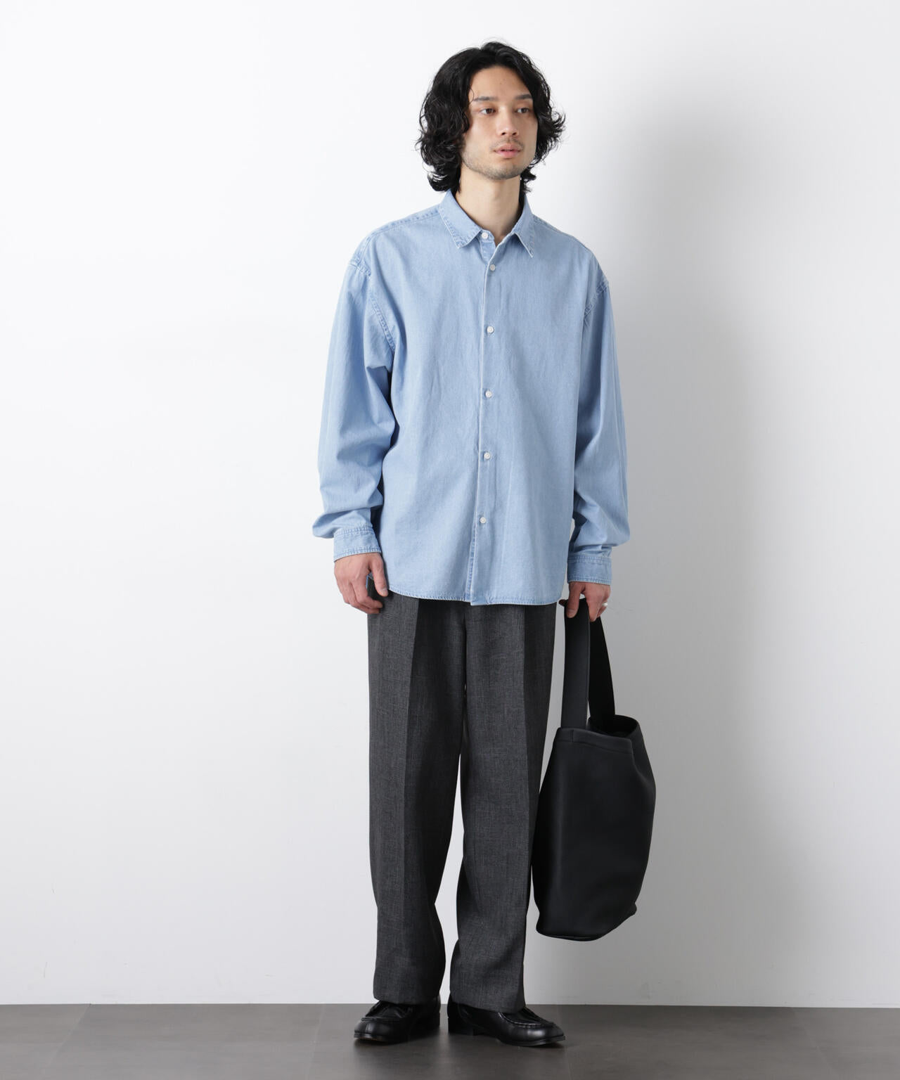 「大人のワイドパンツ」シャークスキンイージースラックス 6686127202