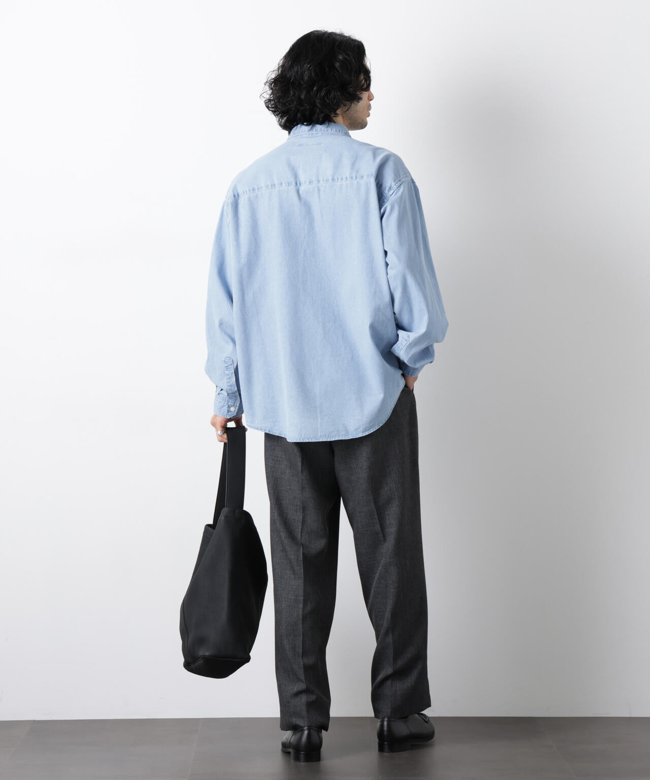 「大人のワイドパンツ」シャークスキンイージースラックス 6686127202