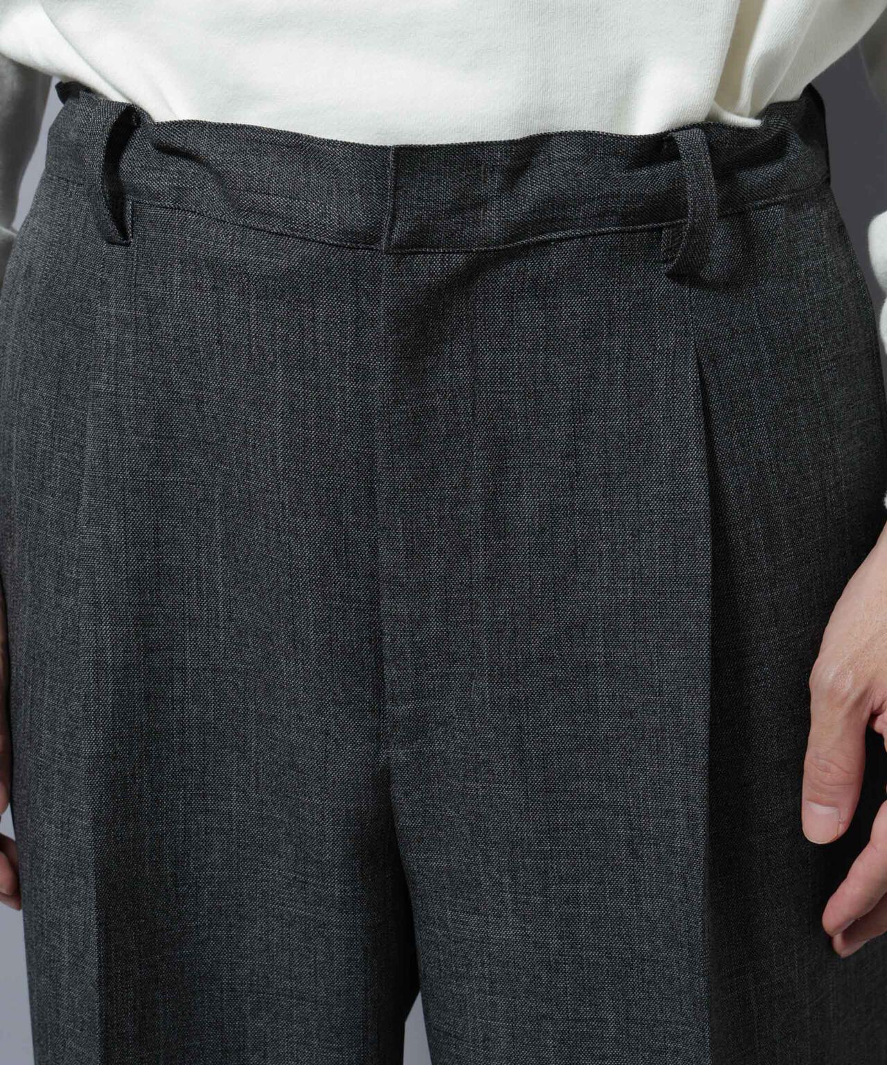 「大人のワイドパンツ」シャークスキンイージースラックス 6686127202