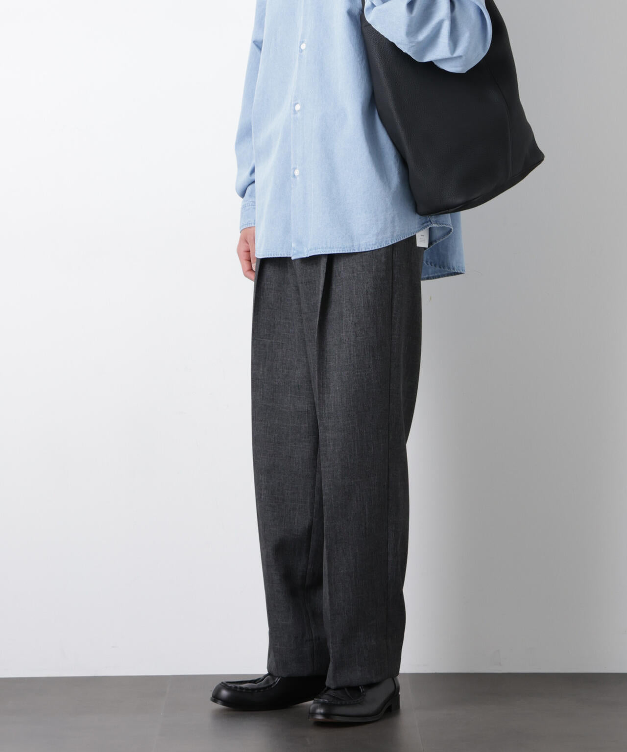 「大人のワイドパンツ」シャークスキンイージースラックス