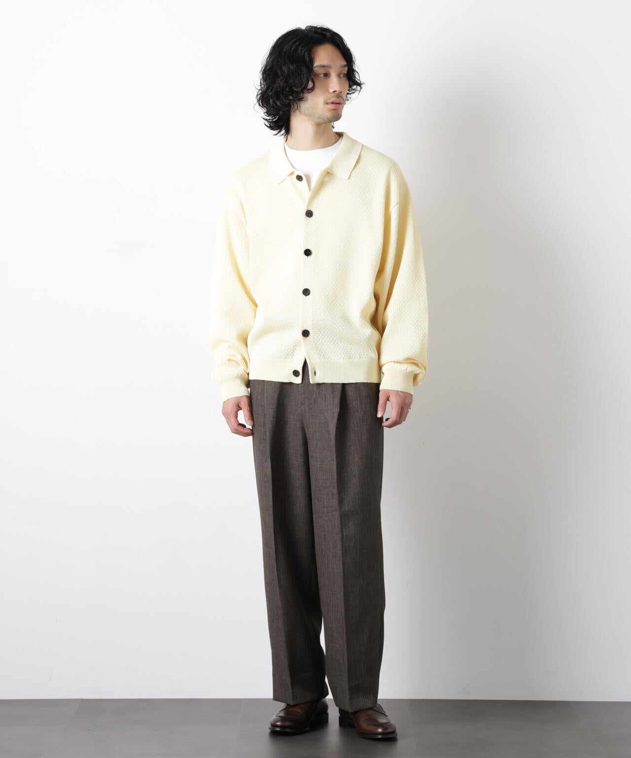 「大人のワイドパンツ」シャークスキンイージースラックス 6686127202