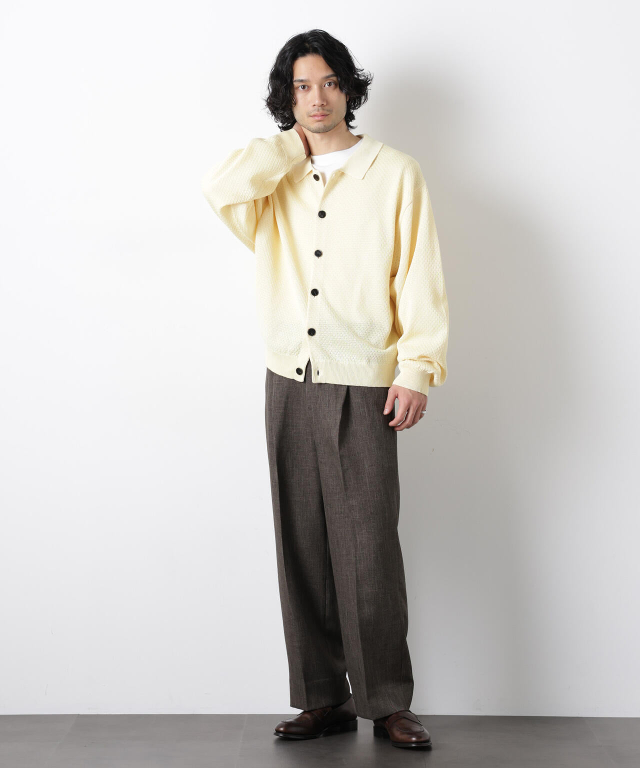 「大人のワイドパンツ」シャークスキンイージースラックス 6686127202