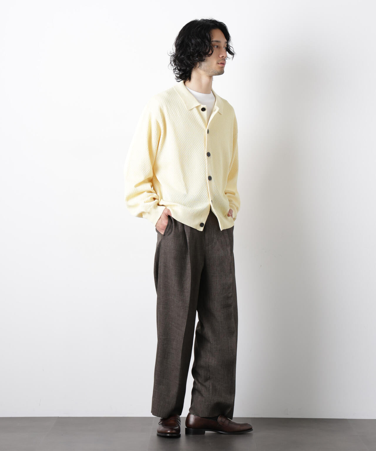 「大人のワイドパンツ」シャークスキンイージースラックス 6686127202