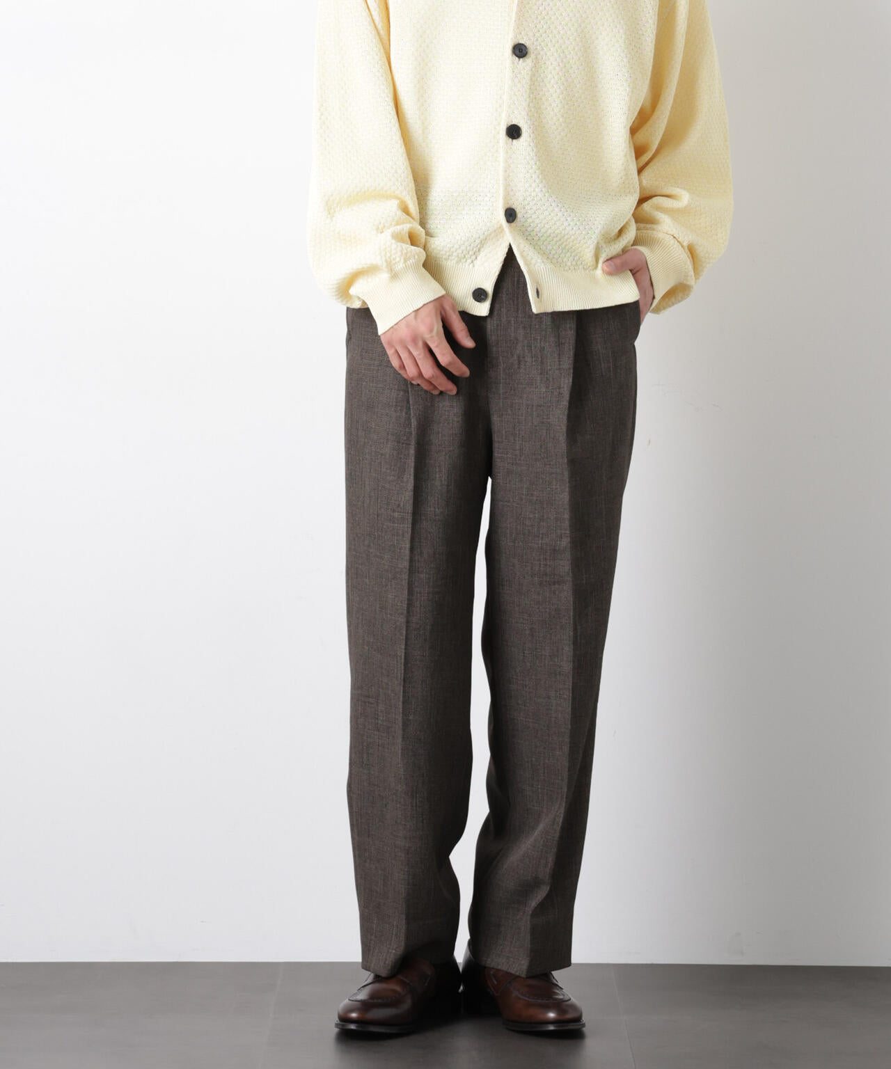 「大人のワイドパンツ」シャークスキンイージースラックス