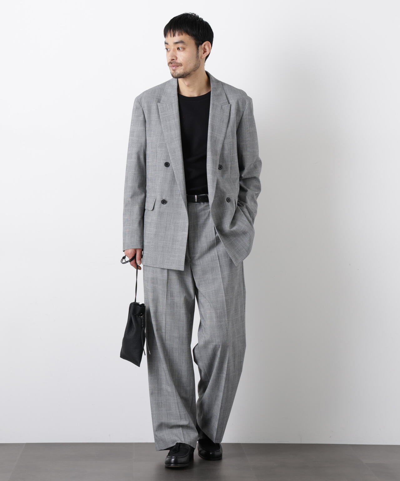 グレンチェックストレートパンツ（セットアップ可） 6686127204