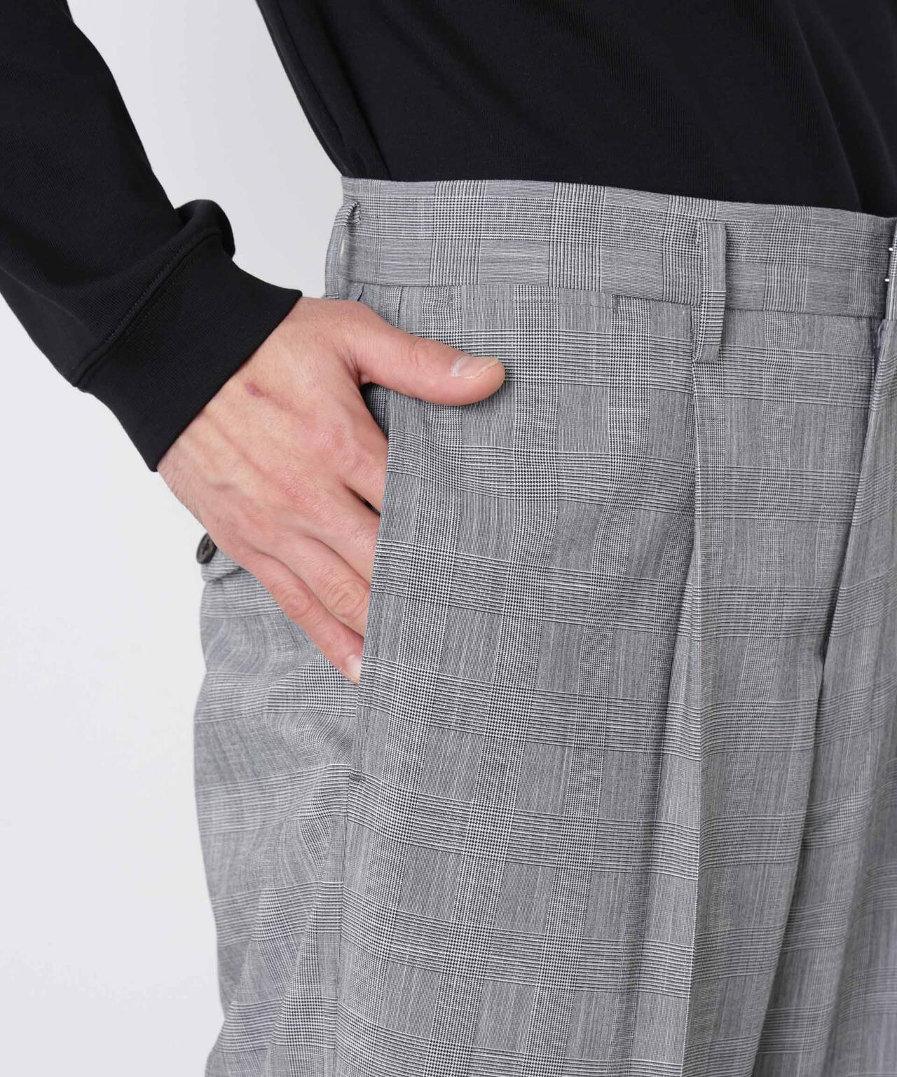 グレンチェックストレートパンツ（セットアップ可） 6686127204