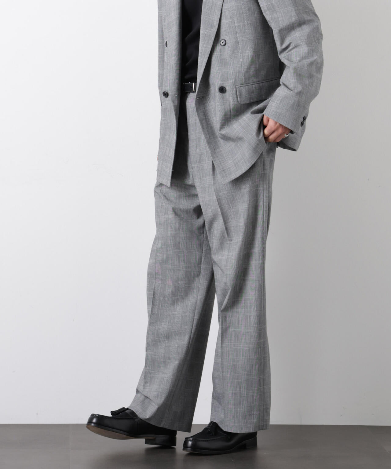 グレンチェックストレートパンツ（セットアップ可） 6686127204