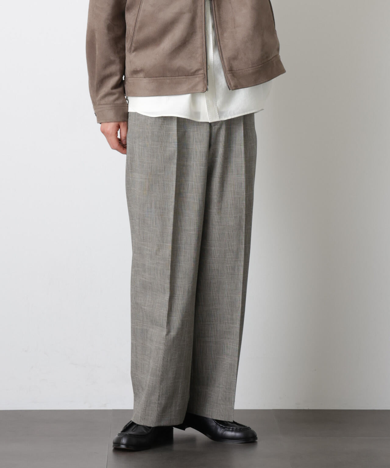 グレンチェックストレートパンツ（セットアップ可） 6686127204