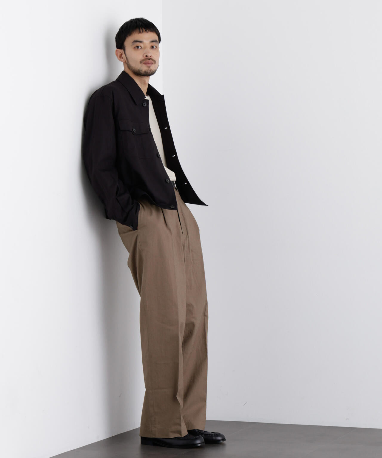 ｢FRENCH LINEN｣ リネンコットンストレートパンツ（セットアップ可） 6686127205