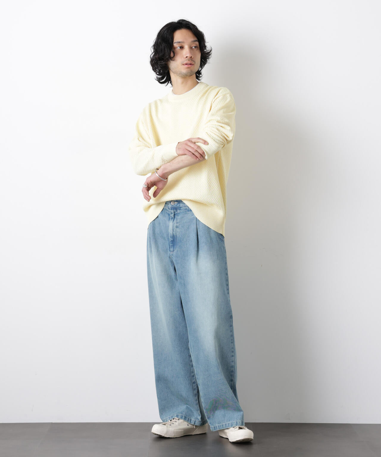 ｢OtoNANO｣大人のワイドデニムパンツ 6686127215