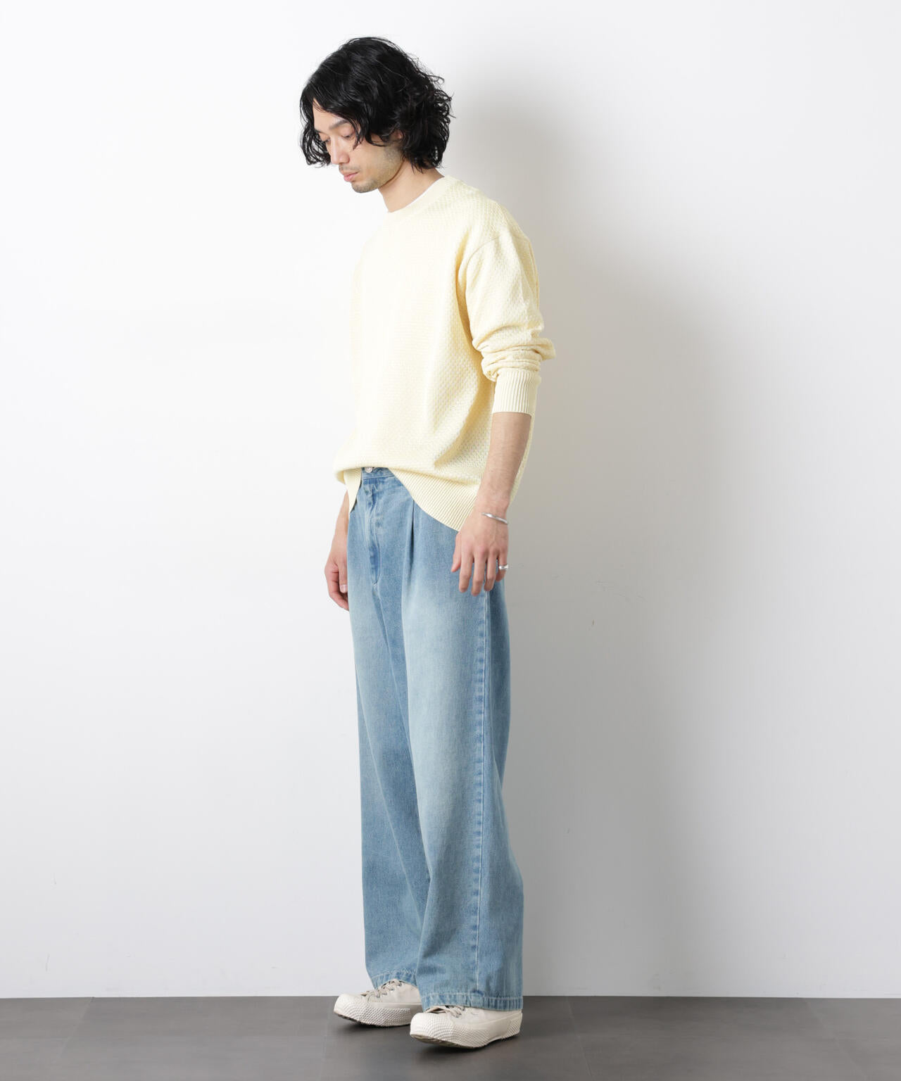 ｢OtoNANO｣大人のワイドデニムパンツ 6686127215