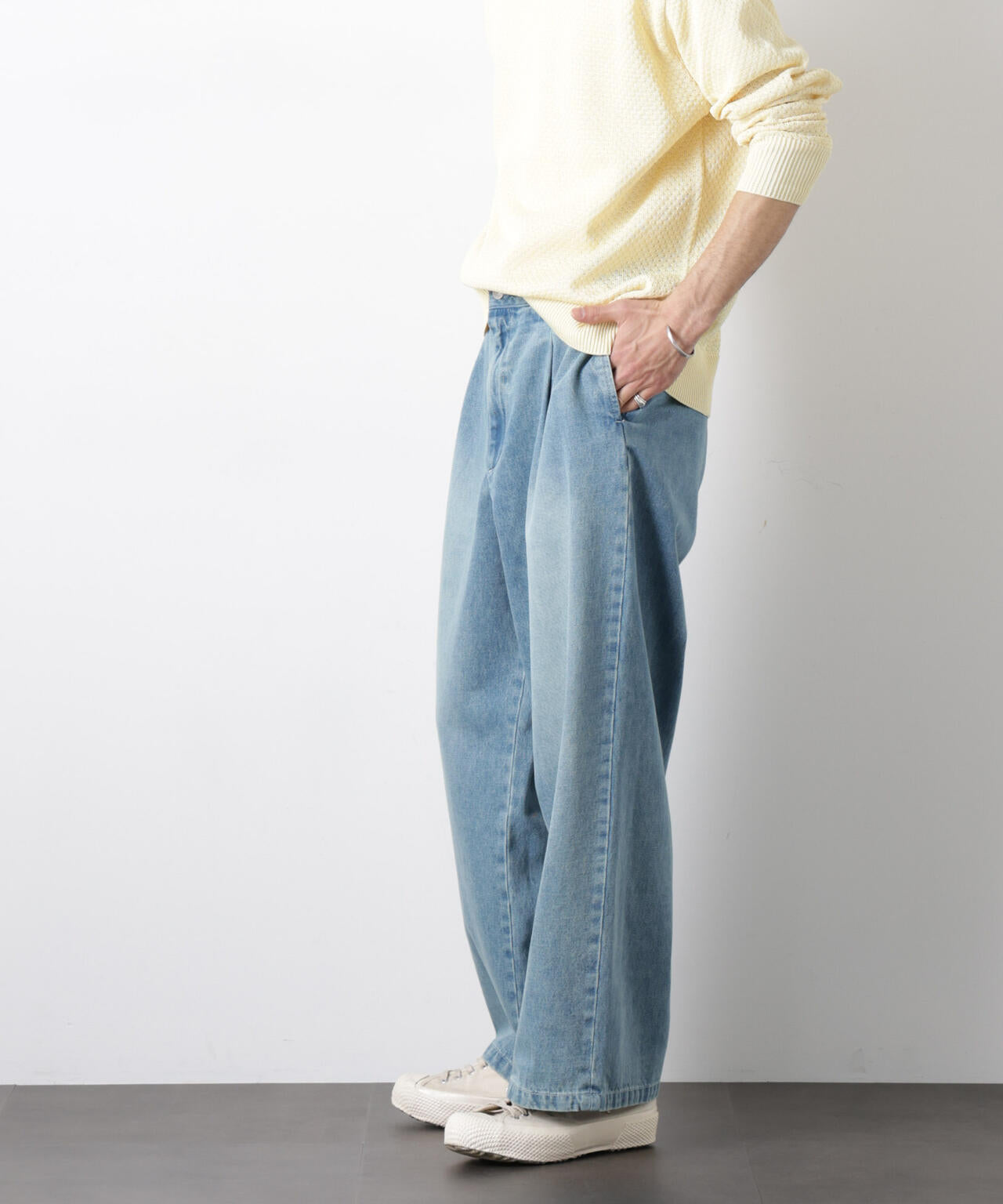 ｢OtoNANO｣大人のワイドデニムパンツ 6686127215