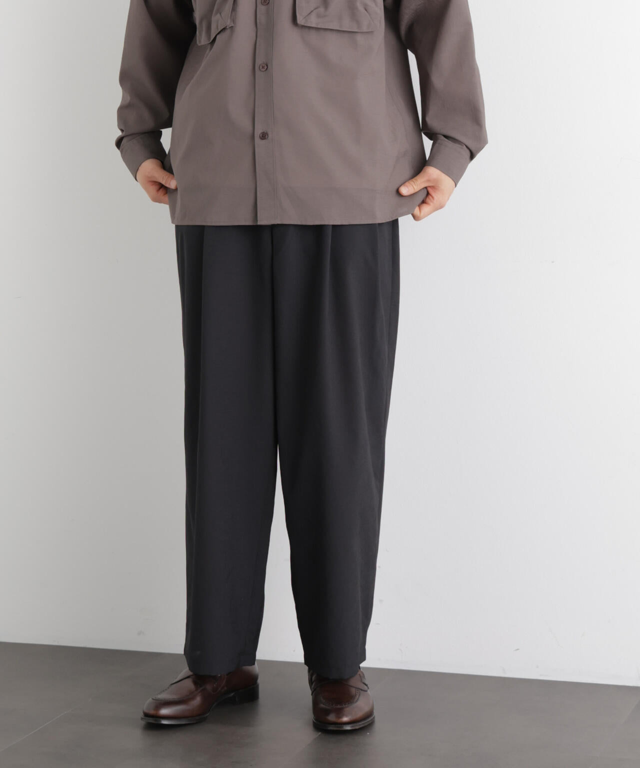 テクニカルリネンライク2タックイージースラックス/吸水速乾・接触冷感・UVカット（セットアップ可） 6686127221