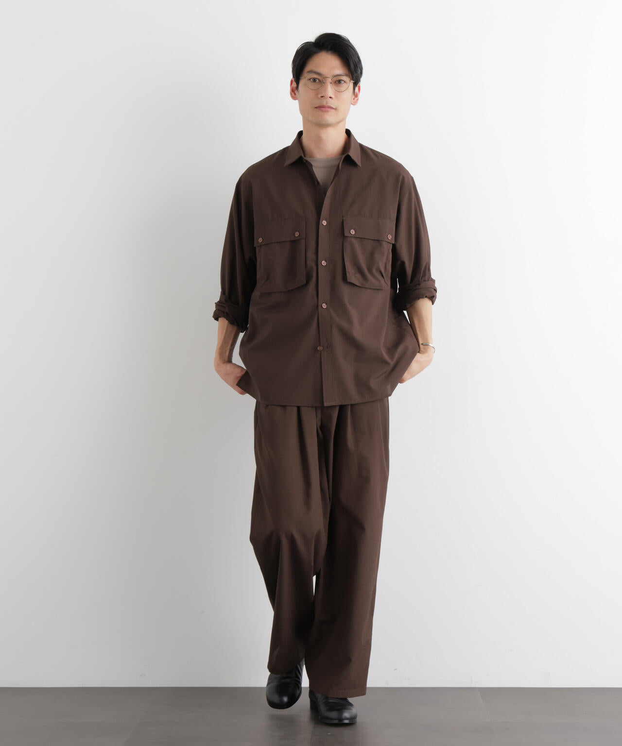 テクニカルリネンライク2タックイージースラックス/吸水速乾・接触冷感・UVカット（セットアップ可） 6686127221