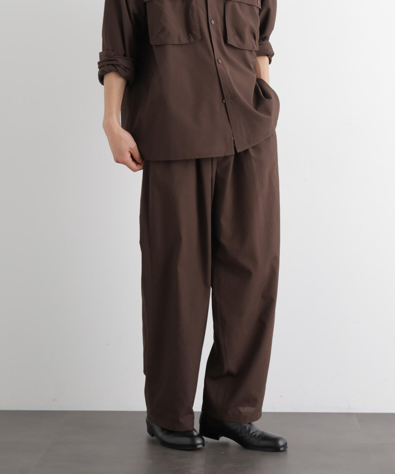 テクニカルリネンライク2タックイージースラックス/吸水速乾・接触冷感・UVカット（セットアップ可） 6686127221