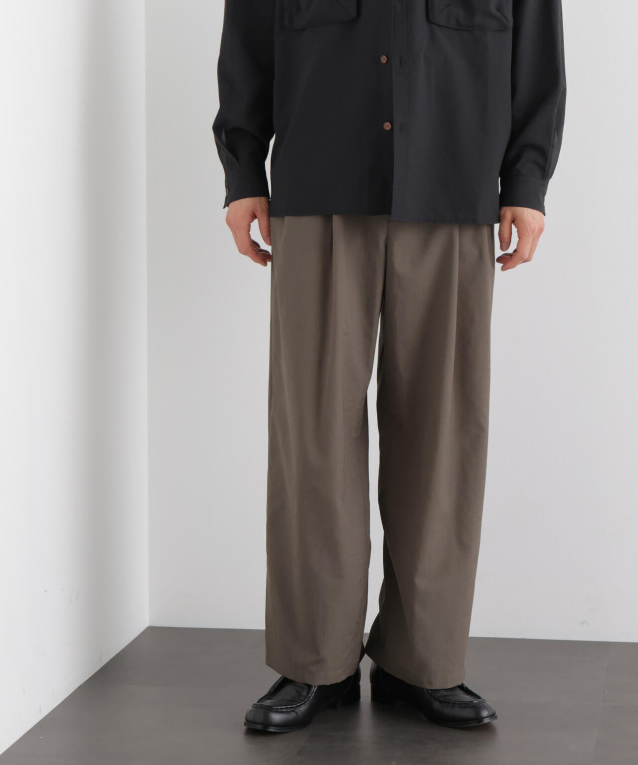 テクニカルリネンライク2タックイージースラックス/吸水速乾・接触冷感・UVカット（セットアップ可）