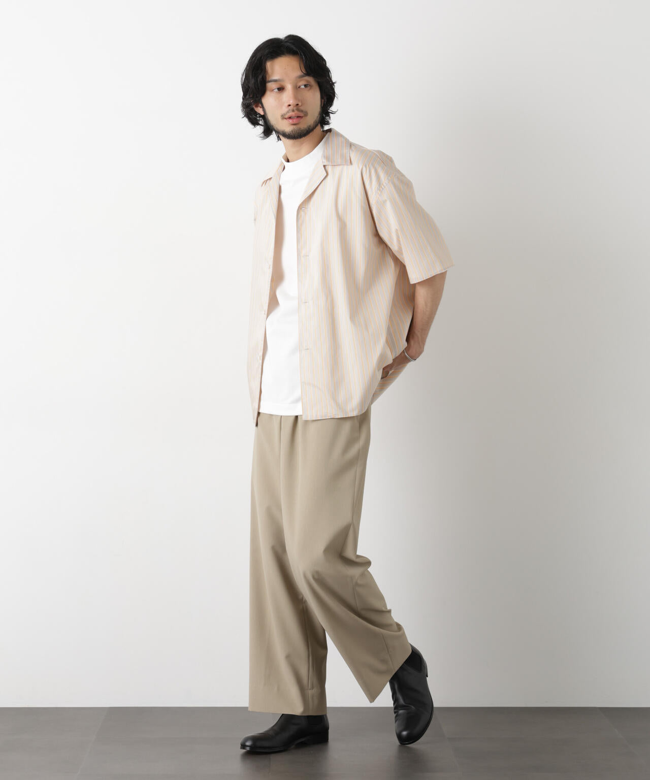 ｢OtoNANO｣大人のワイドパンツ Reflax(R) ECOウエザークロスパンツ 6686127222