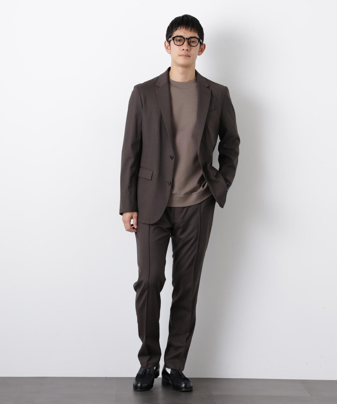 ｢DamerinoSelect｣JAPANfabricウールストレッチパンツ（セットアップ可） 6686129201