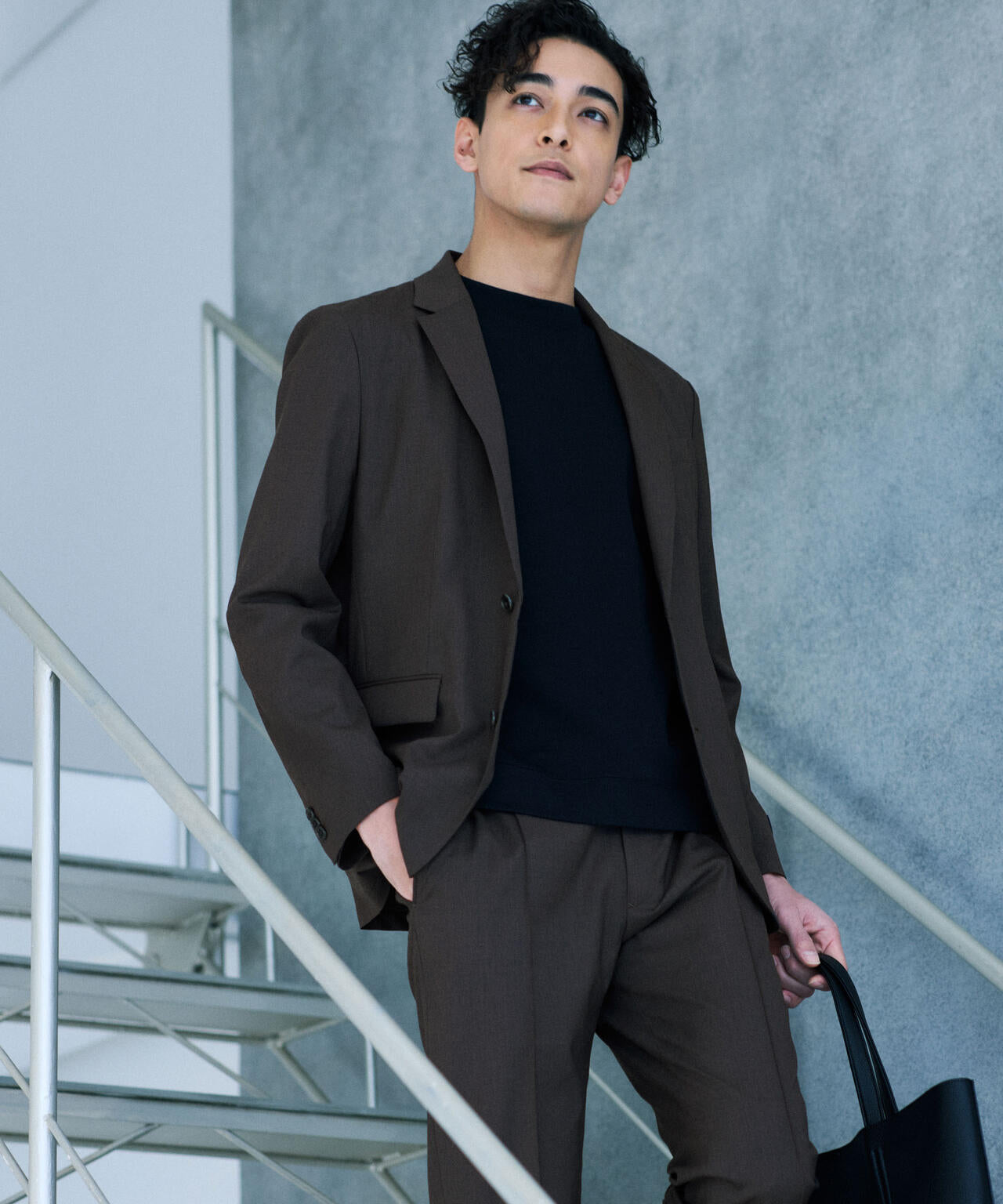 ｢DamerinoSelect｣JAPANfabricウールストレッチパンツ（セットアップ可） 6686129201
