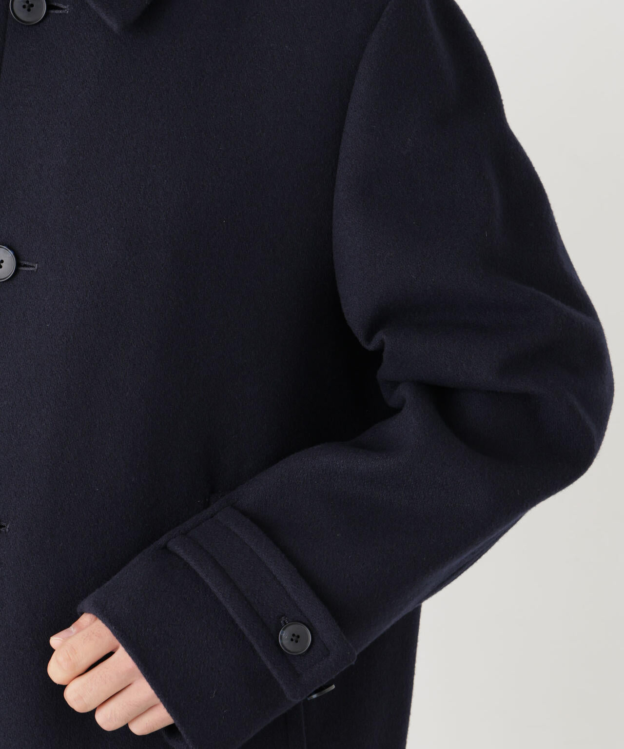 「NEW ON COAT」ウール/Nショートステンカラーコート 6686211205