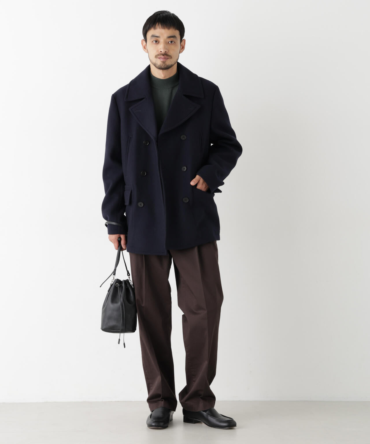 「NEW ON COAT」ウール/NショートPコート 6686211206