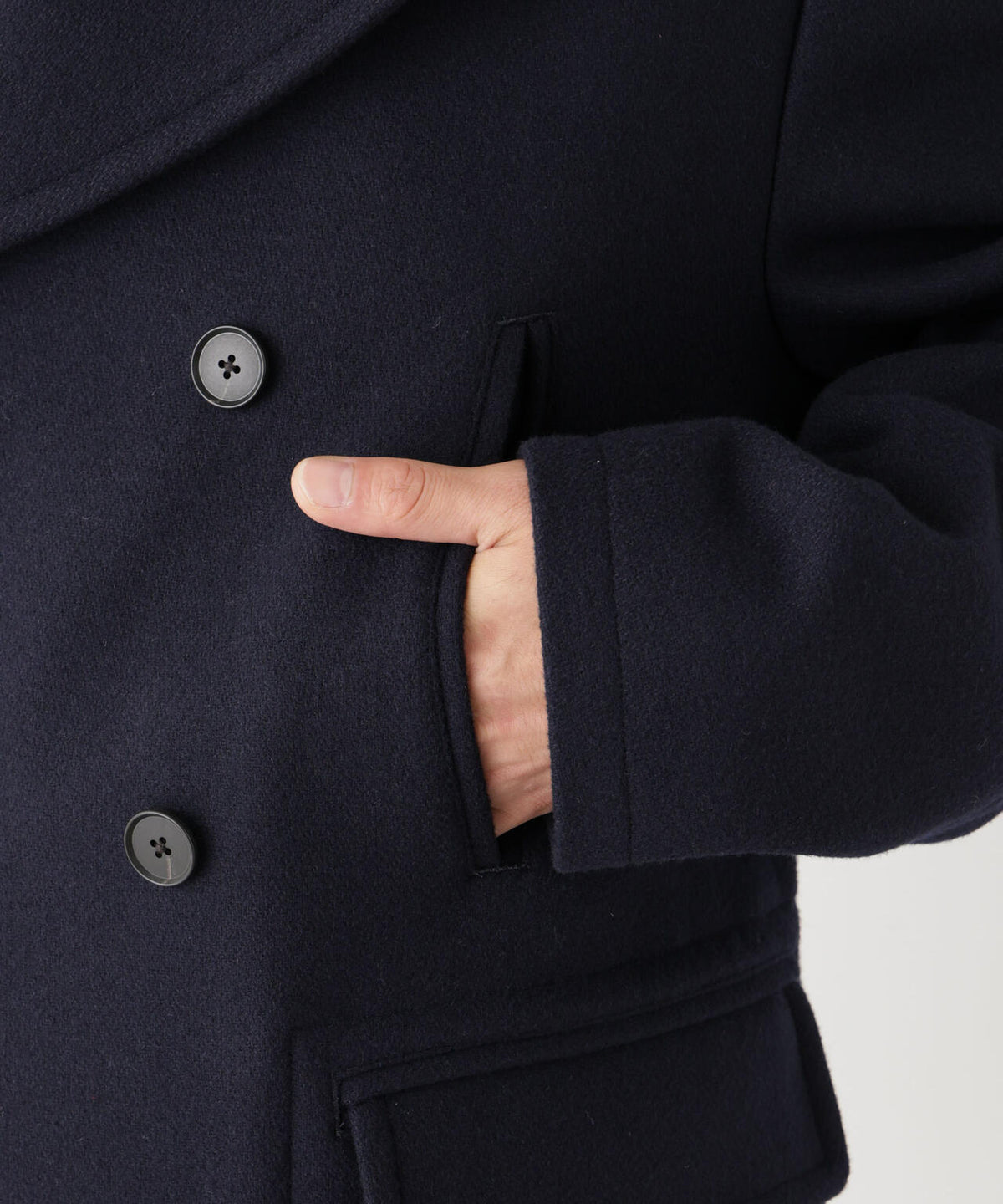 「NEW ON COAT」ウール/NショートPコート 6686211206