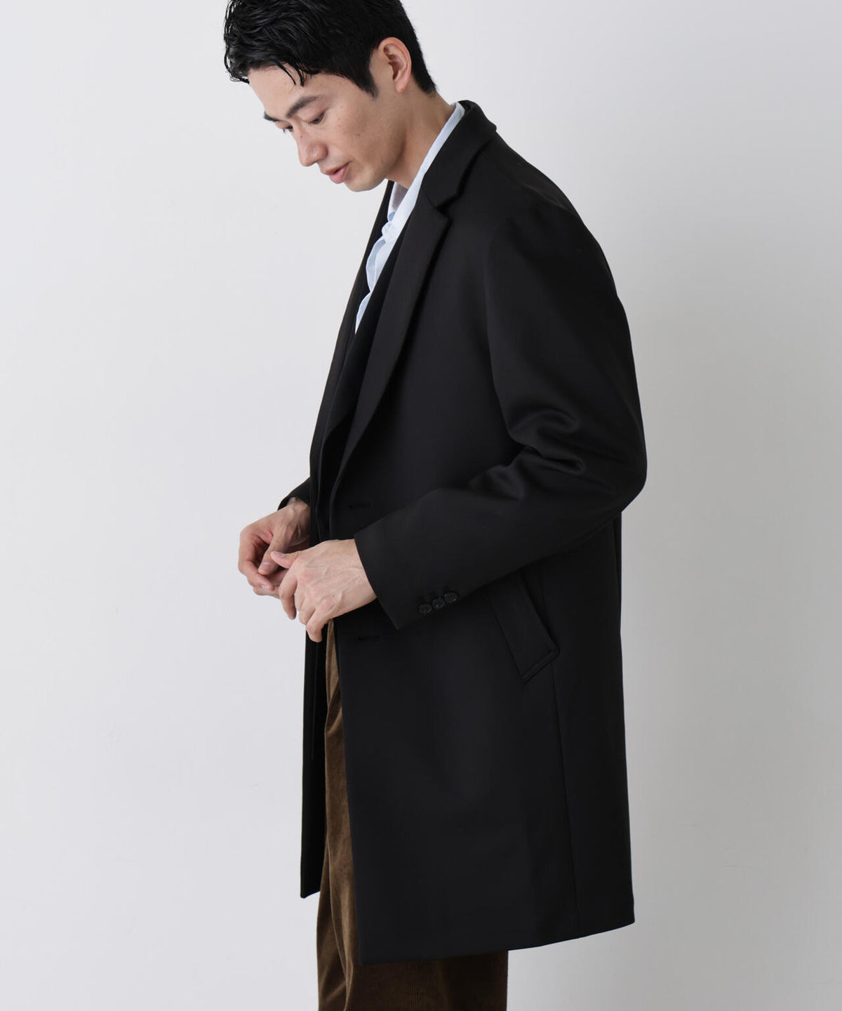 DOWN FABRIC チェスターフィールドコート 6686211207