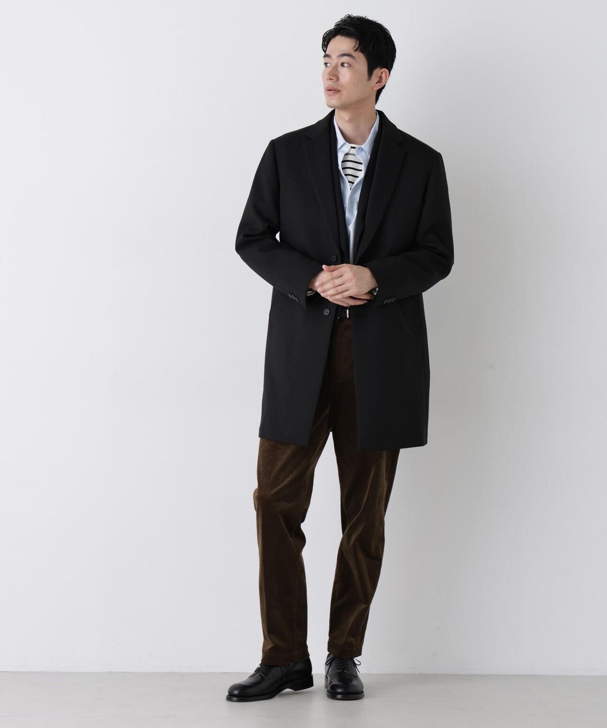 DOWN FABRIC チェスターフィールドコート 6686211207
