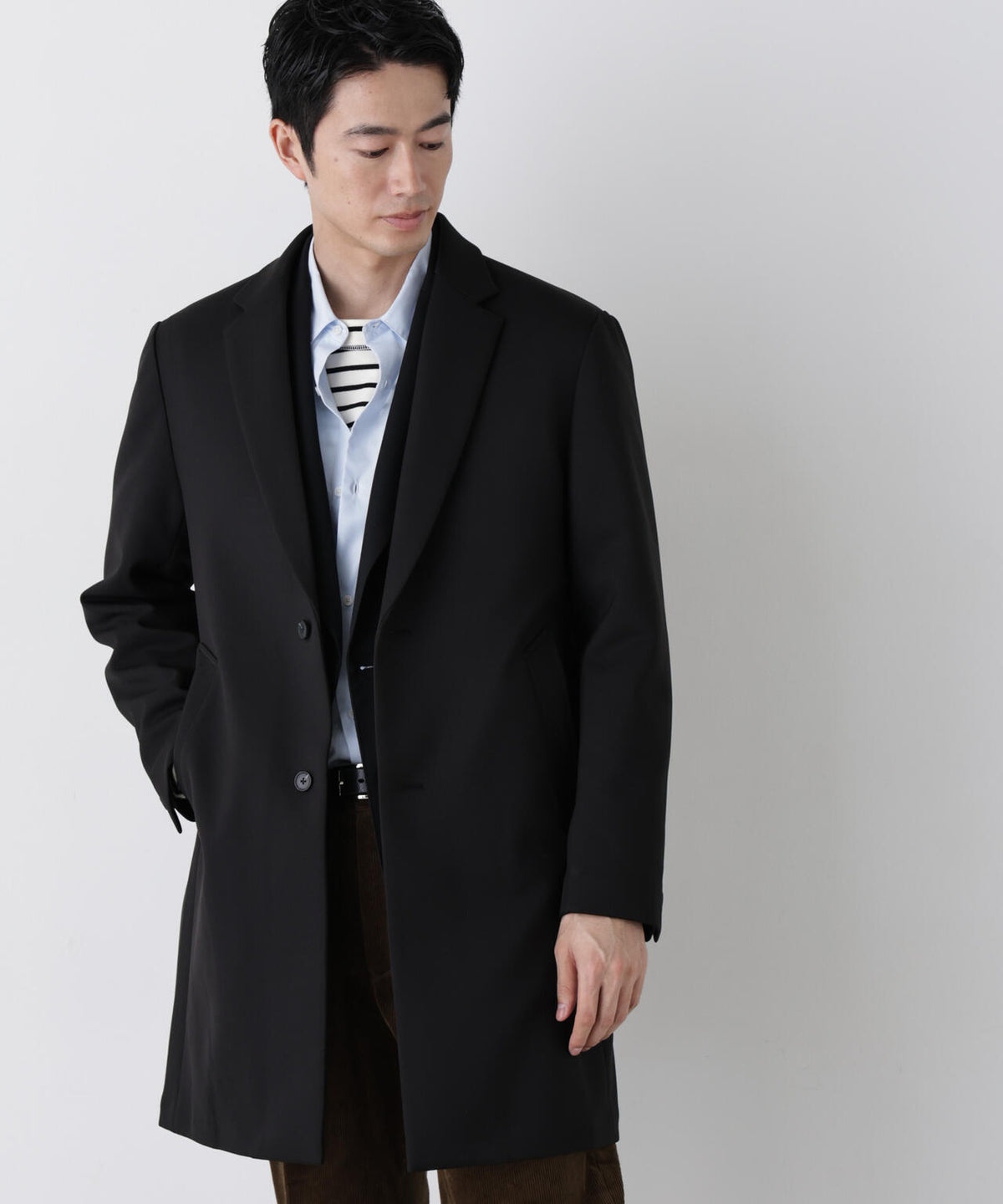 DOWN FABRIC チェスターフィールドコート 6686211207