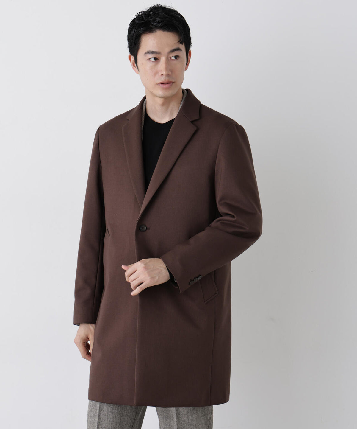 DOWN FABRIC チェスターフィールドコート 6686211207
