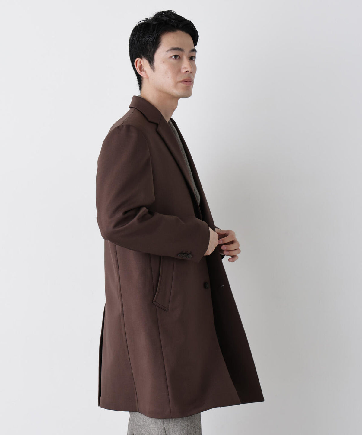 DOWN FABRIC チェスターフィールドコート 6686211207