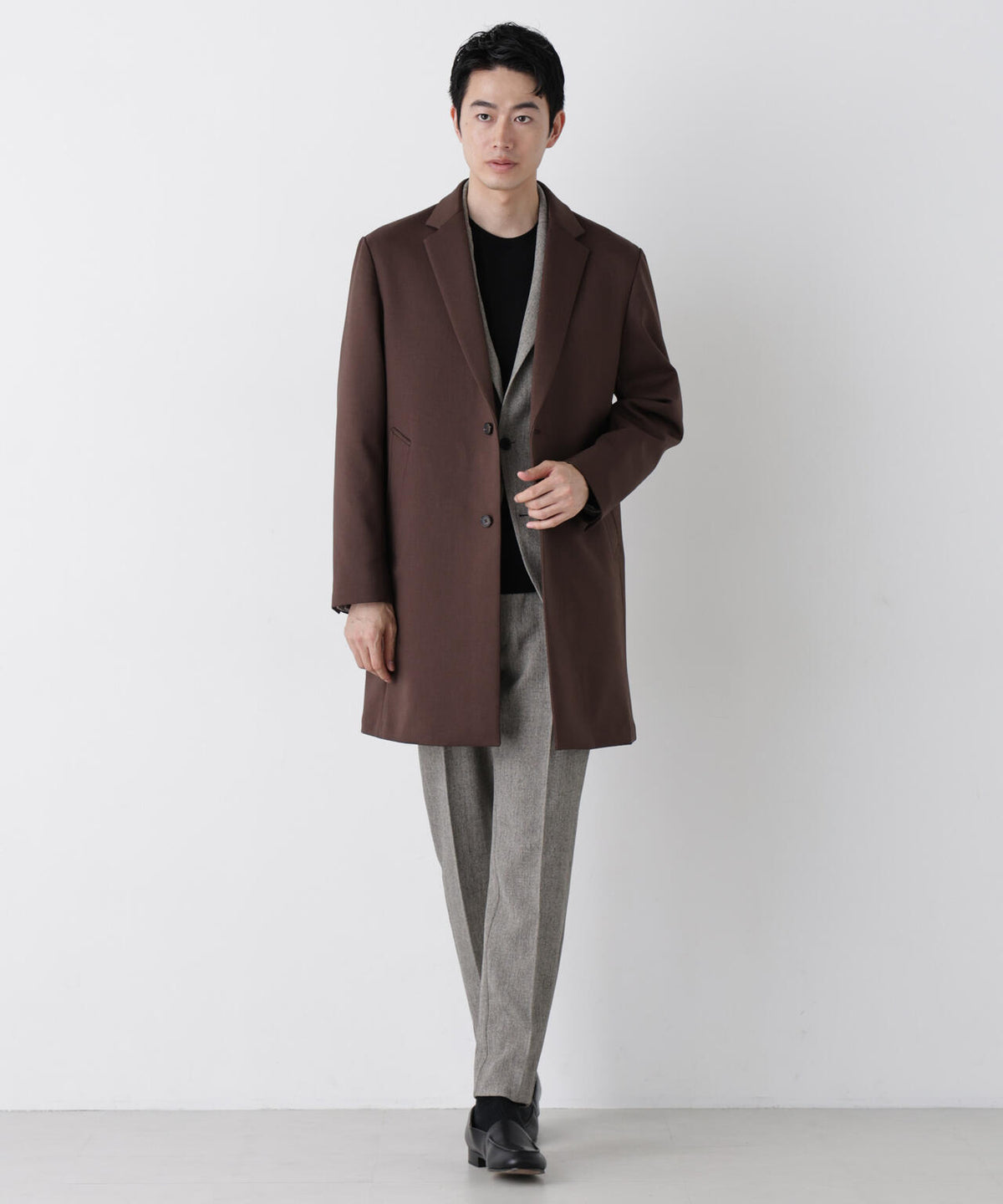 DOWN FABRIC チェスターフィールドコート 6686211207