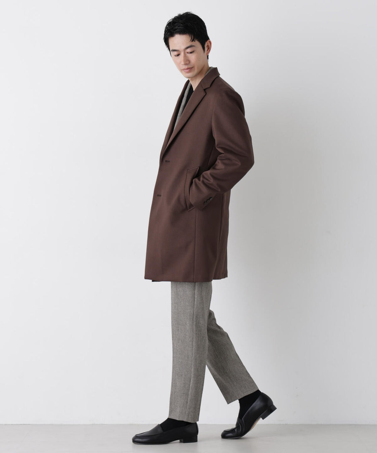 DOWN FABRIC チェスターフィールドコート 6686211207
