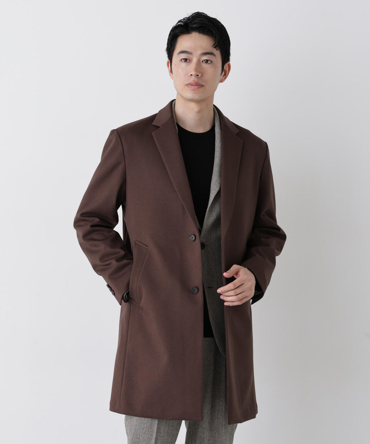 DOWN FABRIC チェスターフィールドコート 6686211207