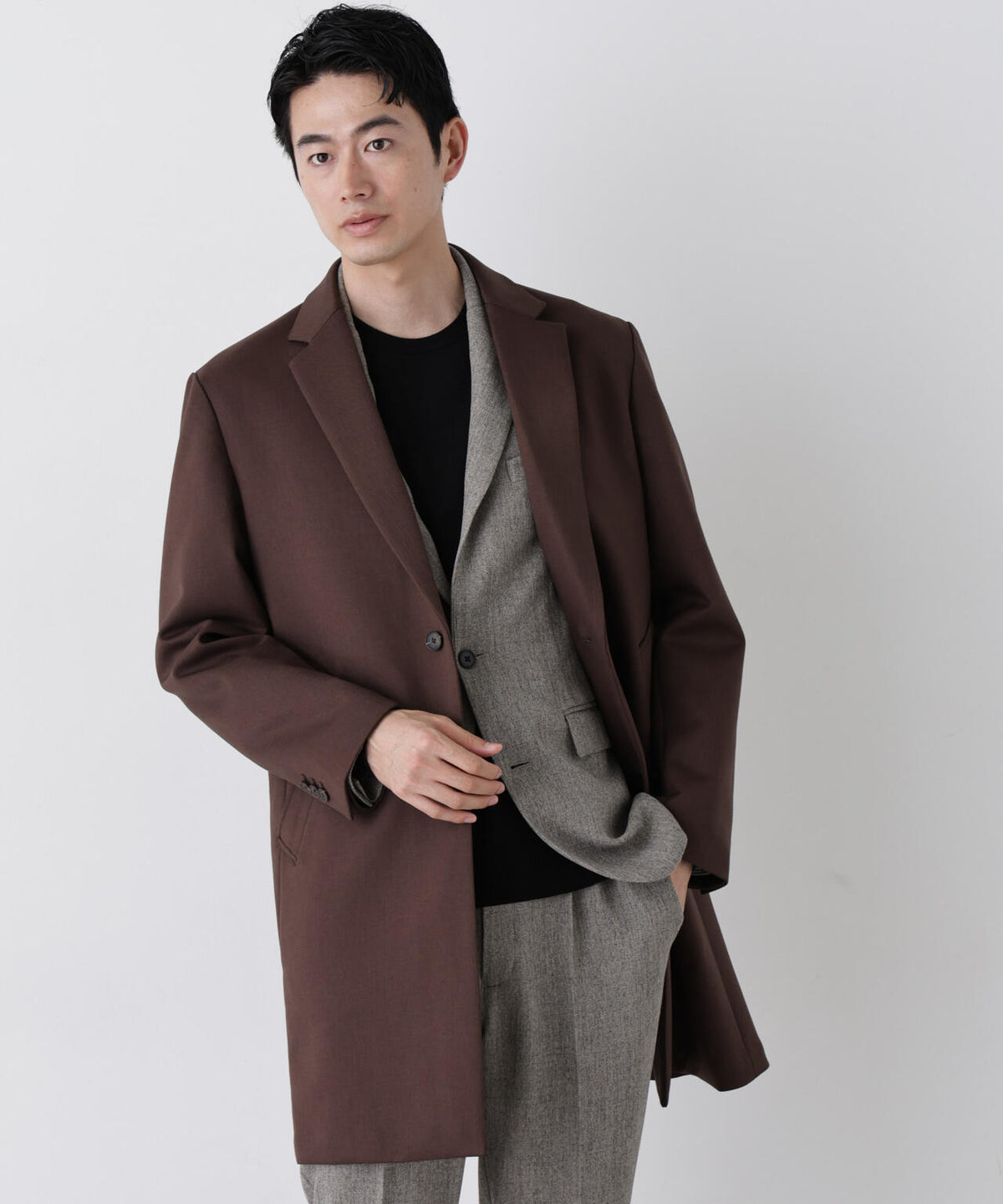 DOWN FABRIC チェスターフィールドコート 6686211207