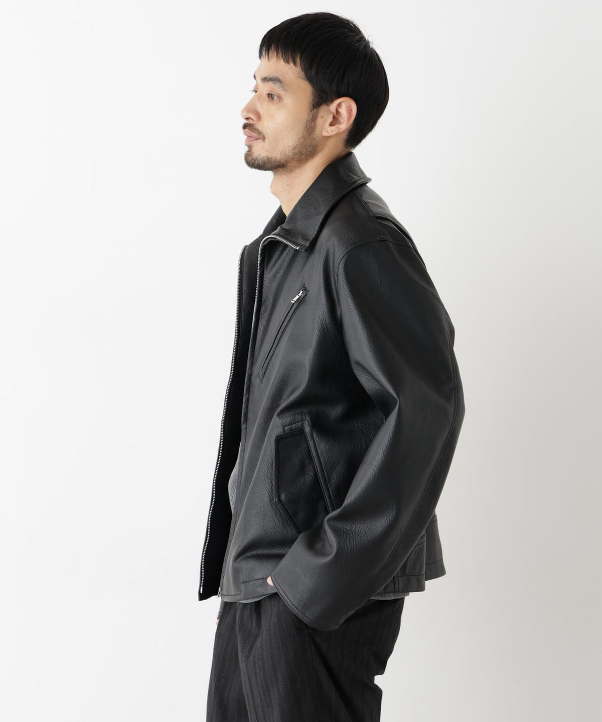 「SURPLUS」 フェイクレザーブルゾン 6686212208