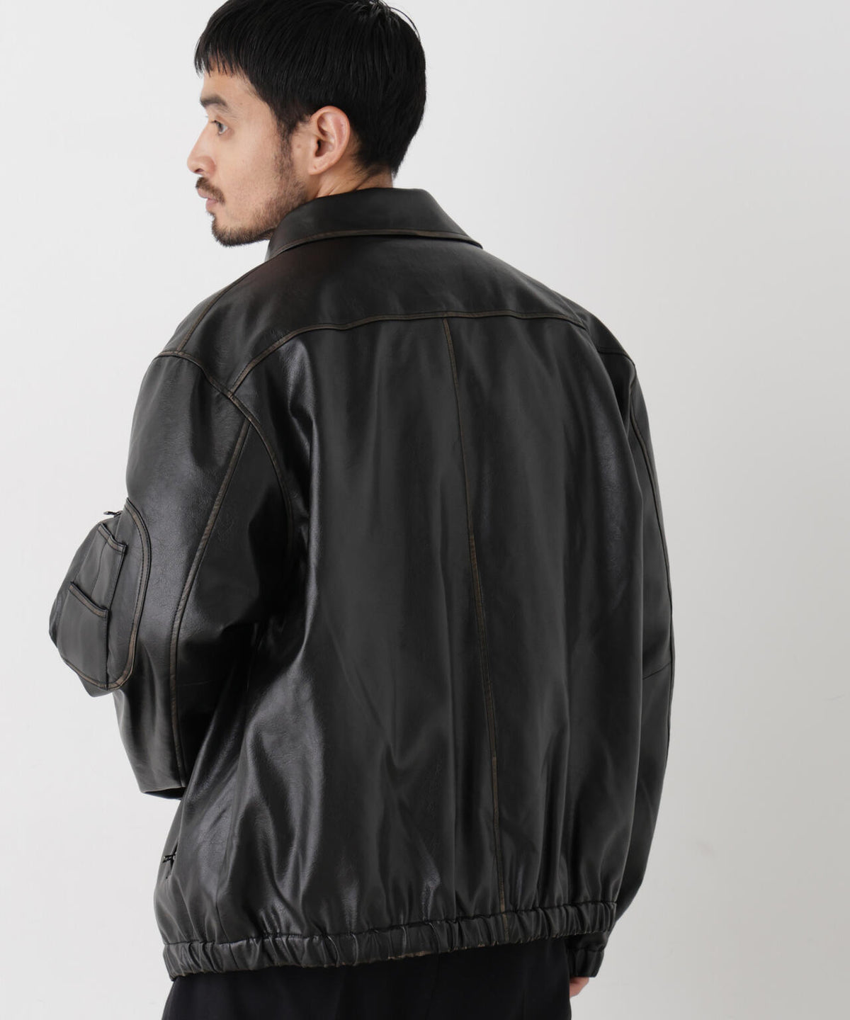 「SURPLUS」フェイクレザーフライトジャケット 6686212218