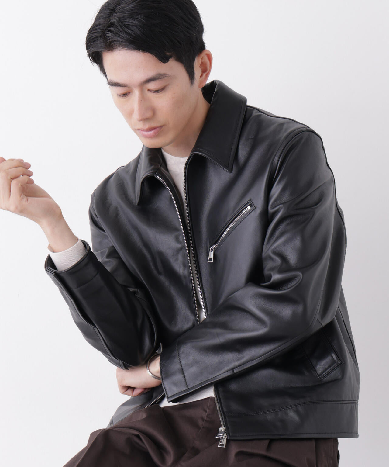 ラムナッパレザースポーツジャケット 6686213203