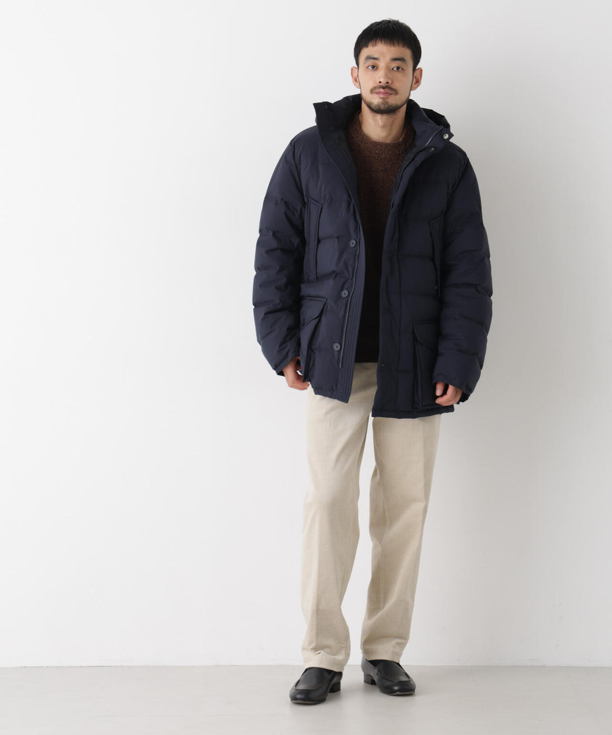 ALLIED FEATHER＋DOWN ステッチミドルダウン フード脱着/撥水 6686214202