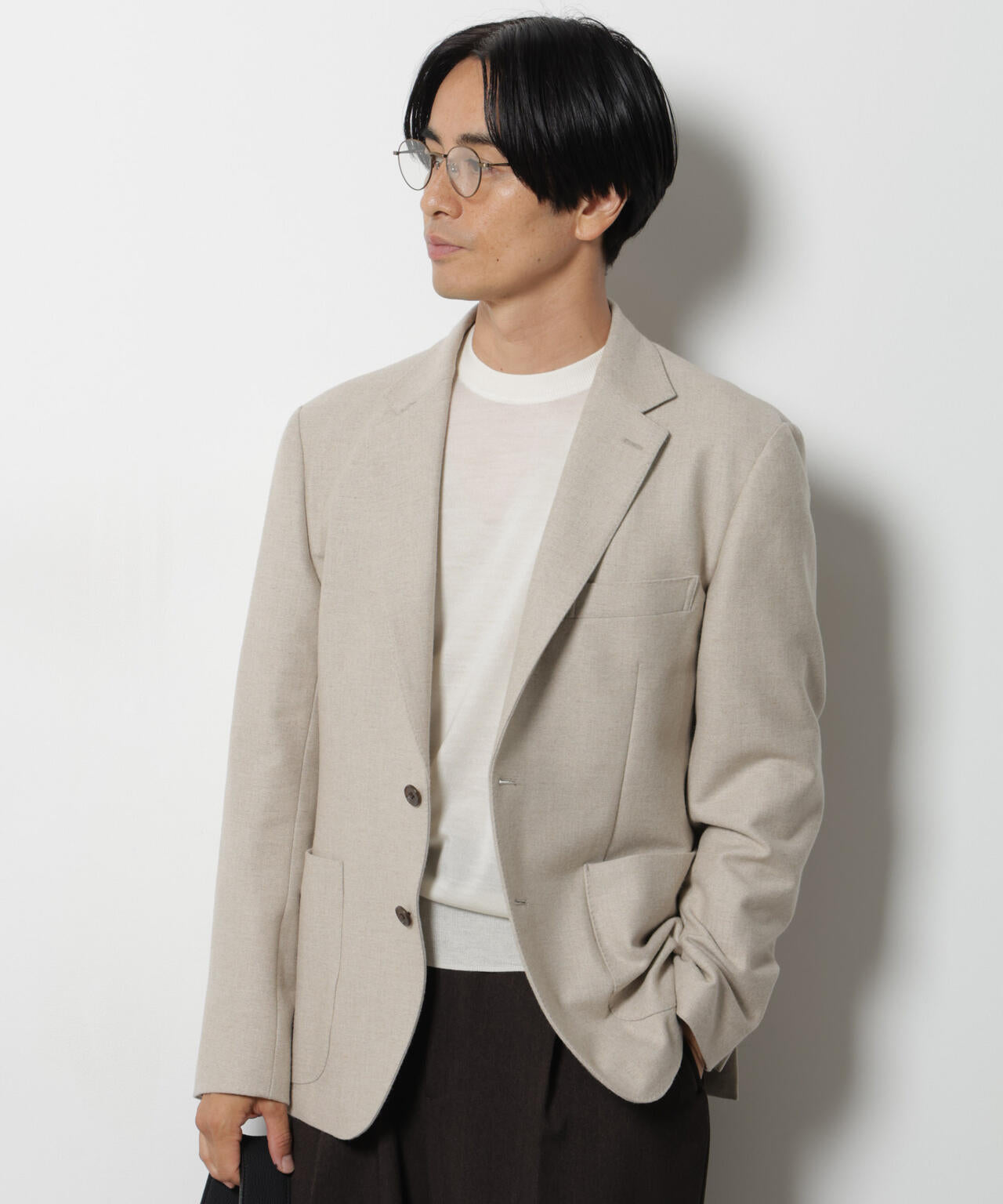 ｢DamerinoJacket｣ カシミヤミックスウォッシャブルツイードジャケット 6686216205
