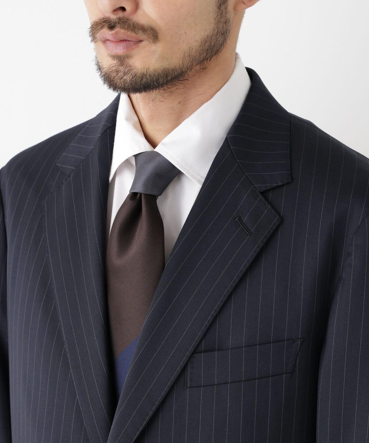 【形態安定】「DamerinoFormal」ウールPペンシルストライプJK/WASHABLE(セットアップ可) 6686217201