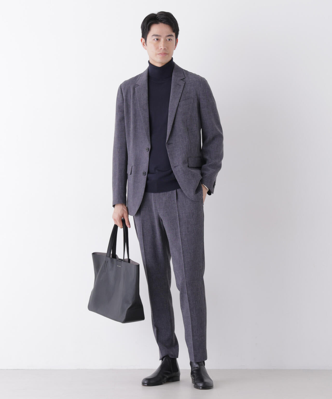 【大人気セットアップ】「Damerino」メランジエアシャークストレッチセットアップ/WASHABLE 6686218204